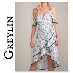 Greylin Emma Ruffled Wrap Dress EUC